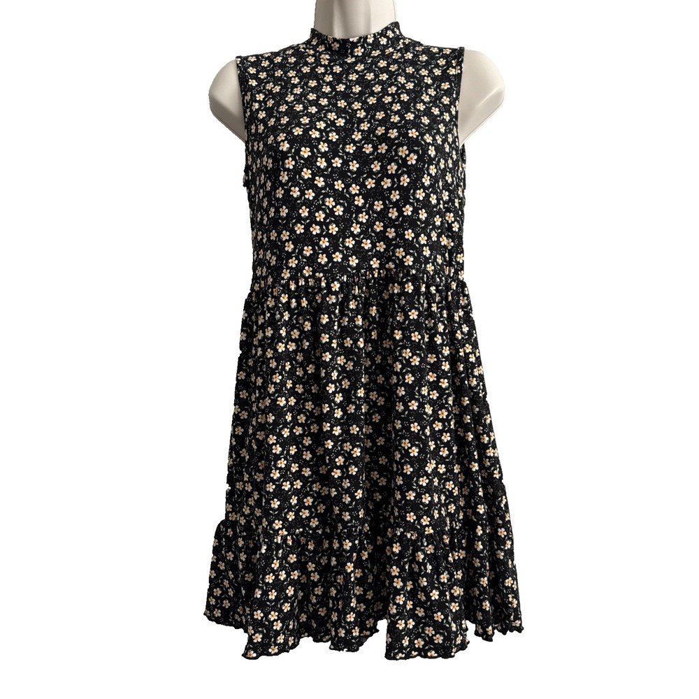 Altar'd State Sleeveless Tiered Floral Midi Dress S Dark Romantic Feminine